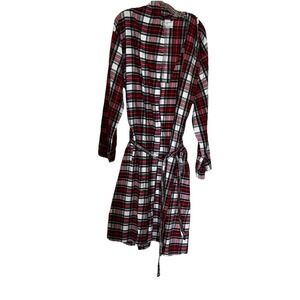 Van Heusen 90's Vintage Plaid Cotton Flannel Gown Red‎ Robe XL Eclectic Grandpa